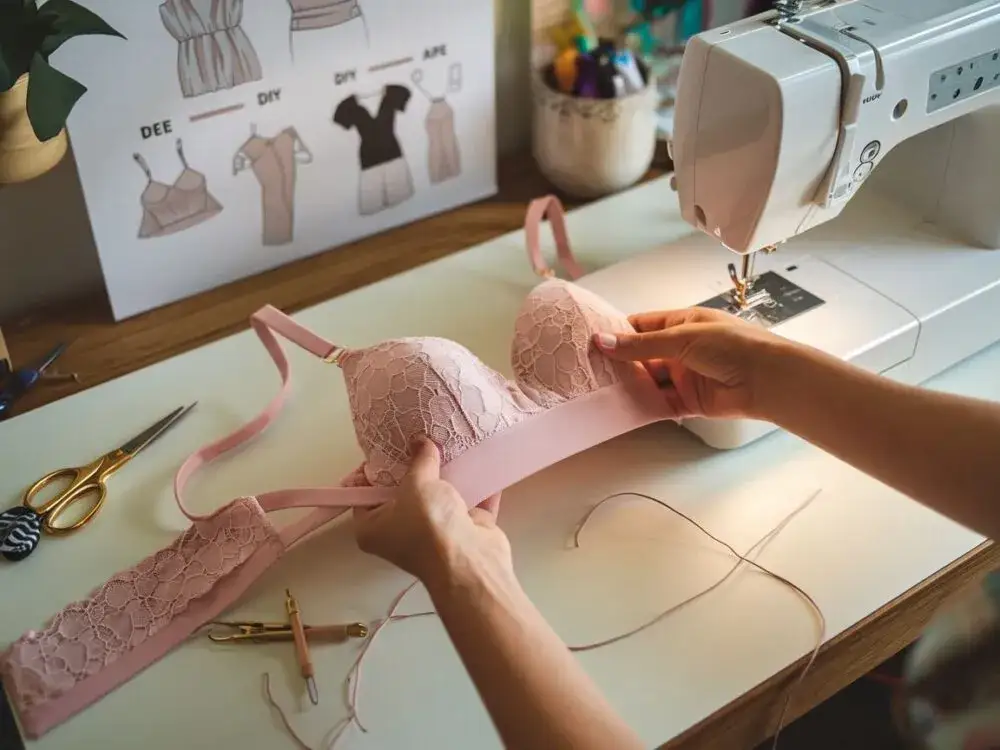 materiały do przeróbki stanika DIY